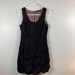 Womens HeartSoul Lined Lace Black Layered Dress 1 Juniors